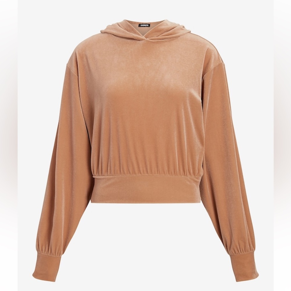 Express Velvet Banded Bottom Hoodie